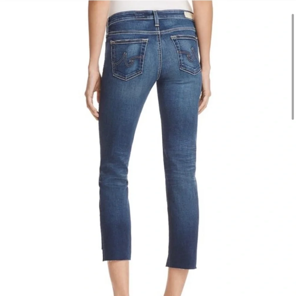AG Adriano Goldschmied The Stilt Crop Step Hem Cigarette Jeans Blue Denim - Picture 3 of 9